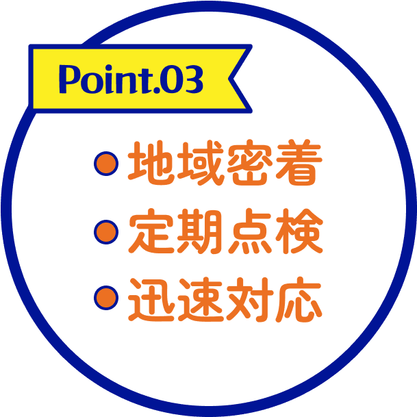 Point.03 地域密着 定期点検 迅速対応